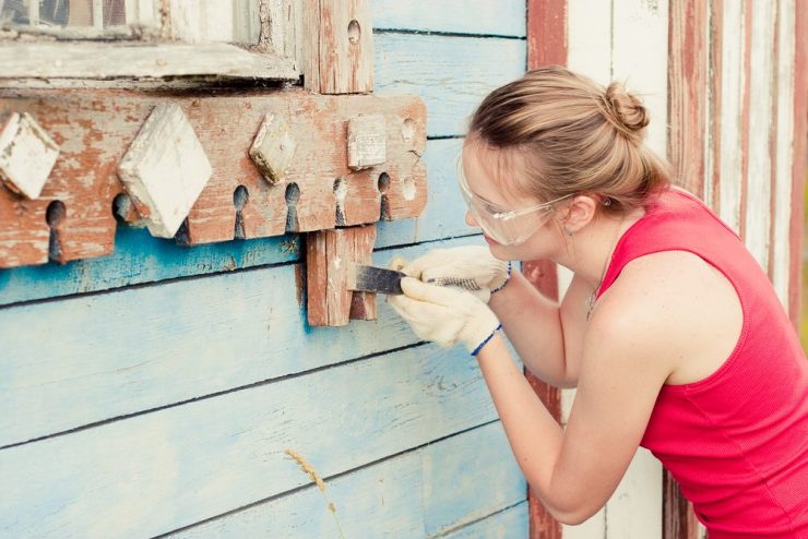 подготовка деревянный дом покраска